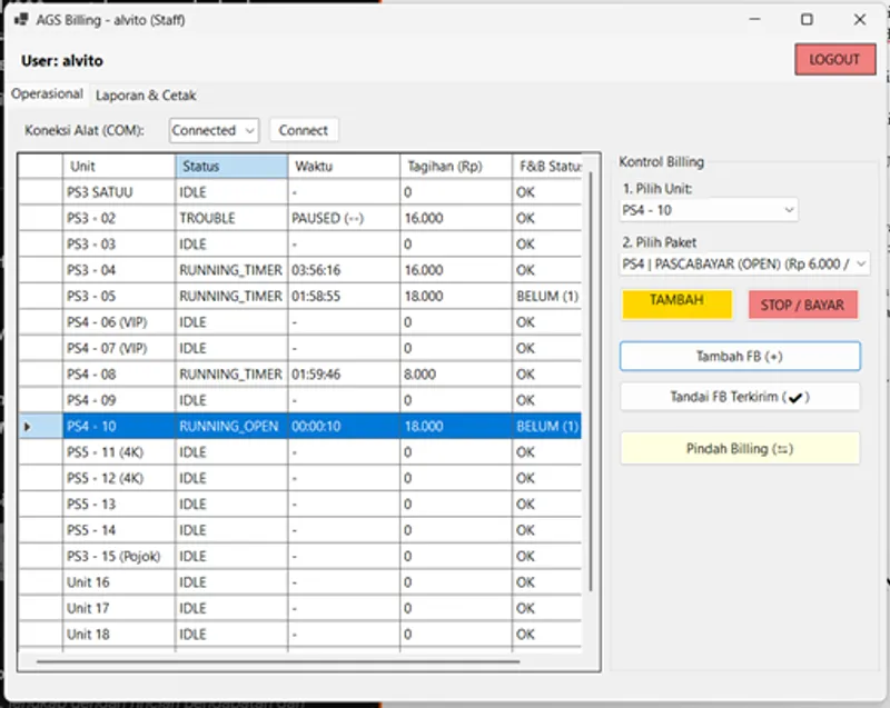 AGS Billing: Solusi Rental PlayStation