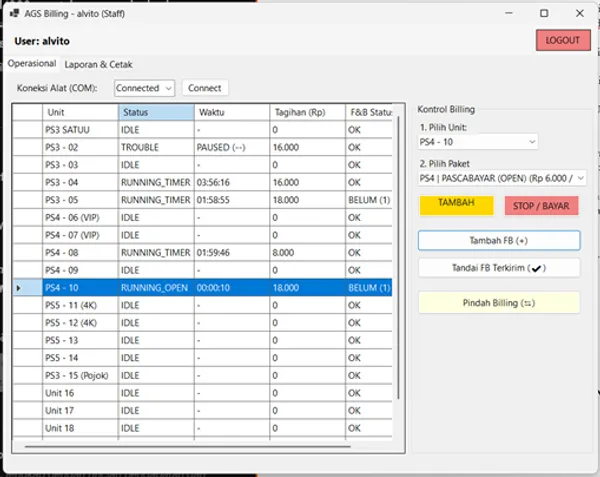AGS Billing: Solusi Rental PlayStation